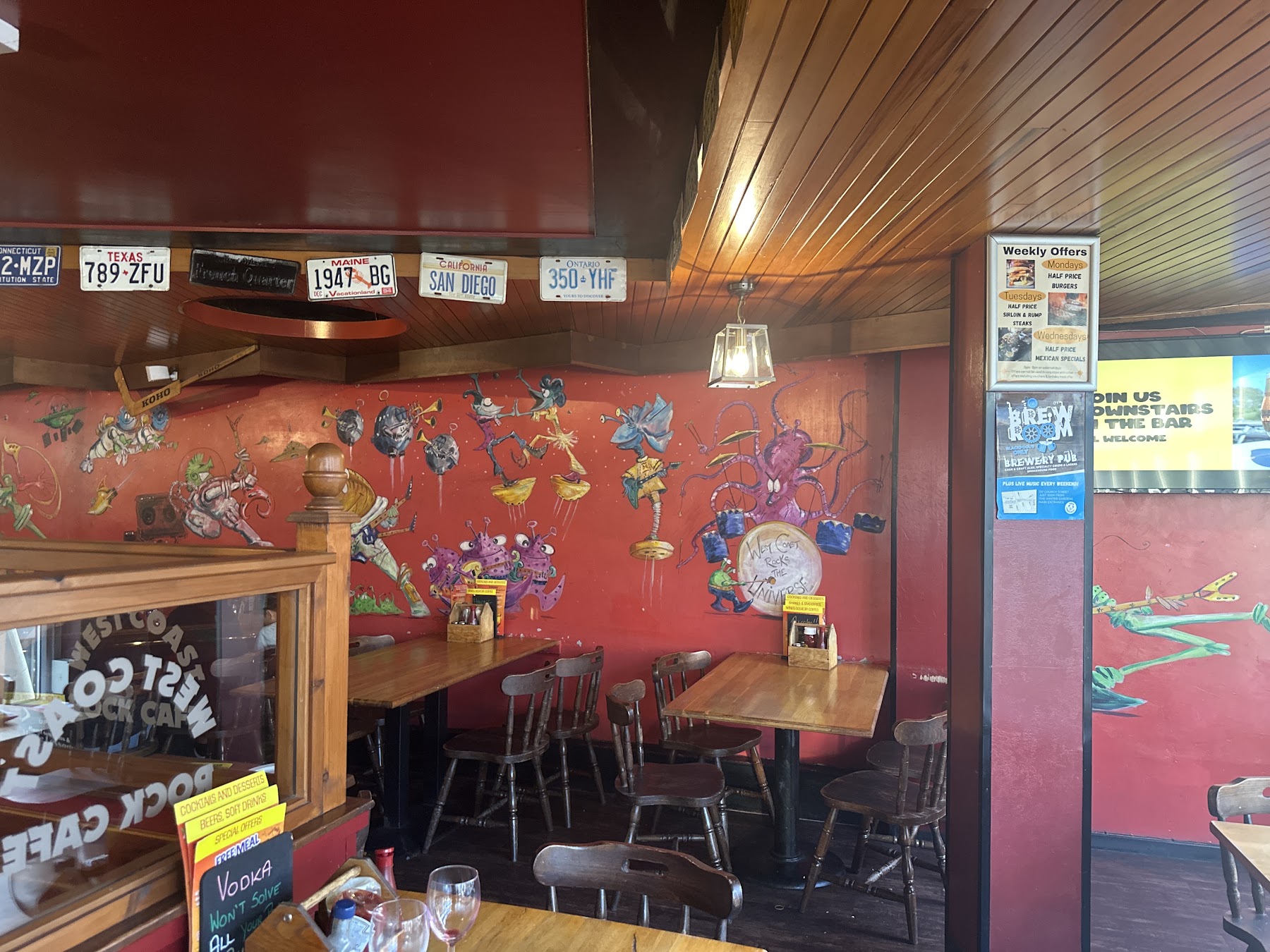 West Coast Rock Cafe inside the restaurant
