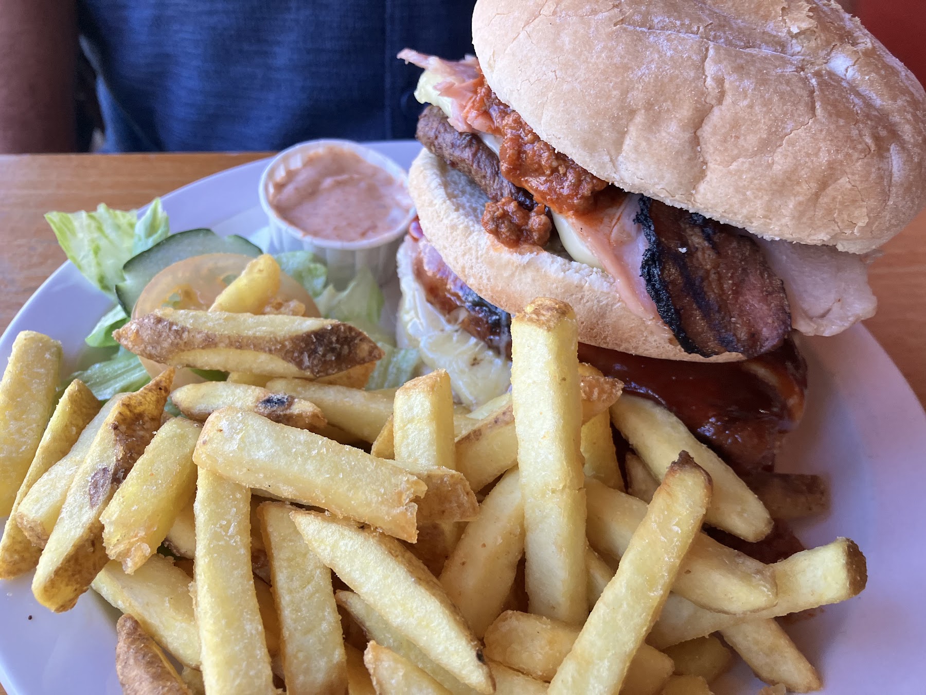 burger and fries