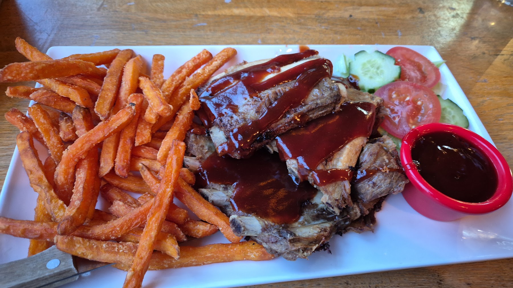 ribs with sweet potato fries